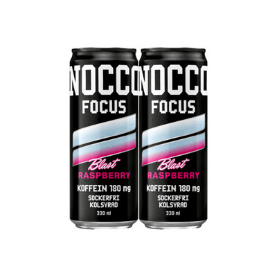 NOCCO Focus Raspberry Blast Energy Drink 330ml Choose 1 2 4 Cans