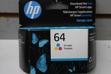 HP 64 TRI-COLOR GENUINE INK CARTRIDGE  N9J89AN - FACTORY SEALED NEW -FEB 2027