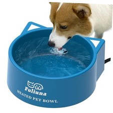 Heated Water Bowl for Outdoor Dog  Cat, Large Heated Dog Bowl Blue 108 OZ