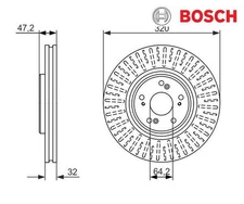 2pcs Brake Disc Bosch 0986479741 for Honda Accord VIII