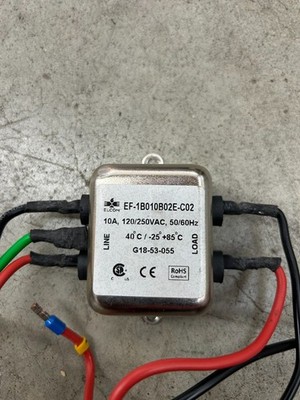 ELCOM EF-1B010B02E-C02 Electromagnetic Interference Filter 10A, 120/250 VAC