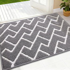 Front Door Mat, Non-Slip Rubber Backing, Dirt Resistant and Absorbent, Washable,