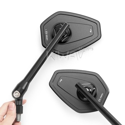 2x Motorrad Rückspiegel Blok schwarz mit 5/16'' & M10 Bolzen universelle