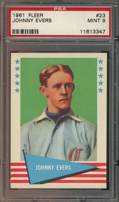 1961 Fleer #23 Johnny Evers MINT PSA 9 Chicago Cubs 3347