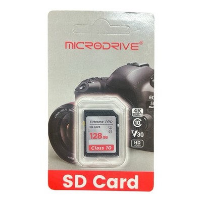New Microdrive Extreme PRO 128GB SD Card Class 10 Waterproof Impact Proof.