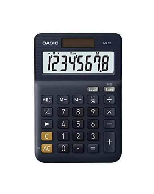 CASIO   Calcolatrice da tavolo MS 8E, 8 cifre, funzione di conversione valute