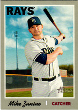 Mike Zunino 2019 Topps Heritage Baseball #158 Tampa Bay Rays