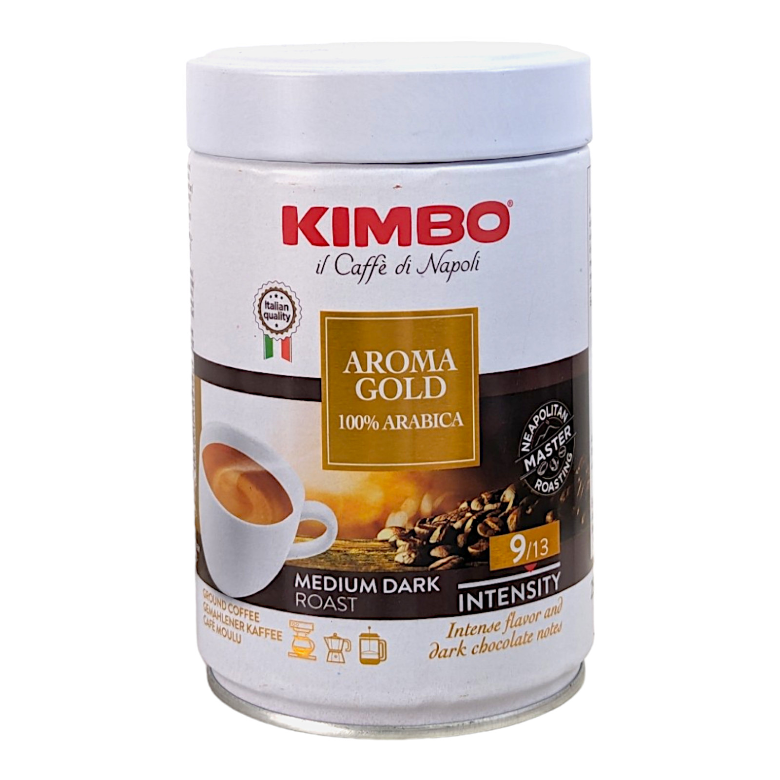 Kimbo Ground Coffee Aroma Gold 250g Tin