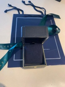 GRAFF JEWELRY EARRING/PENDANT BOX WITH OUTER BOX AND BAG.