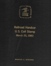 1983 COMMEMORATIVE HARD COVER FOLDER 3C COIL FDC AND STAMPS WARREN STEVENS