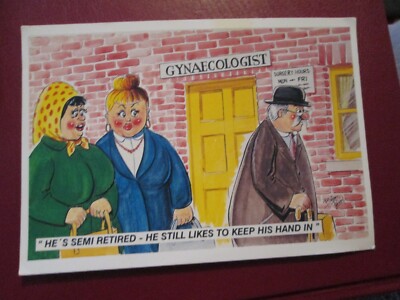 Bamforth Comic Postkarte - ''Er ist halbpensioniert - er hält immer noch gerne seine Hand''