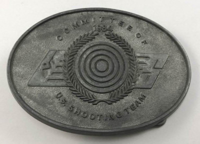 Vintage 1984 Committee Of US SHOOTING TEAM  Belt Buckle, 84 Los Angeles Olympics