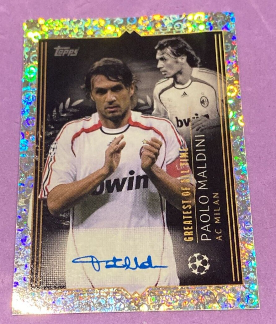 ? TOPPS PAOLO MALDINI AUTO #733 VOTE FOR THE GOAT MILAN UCL 