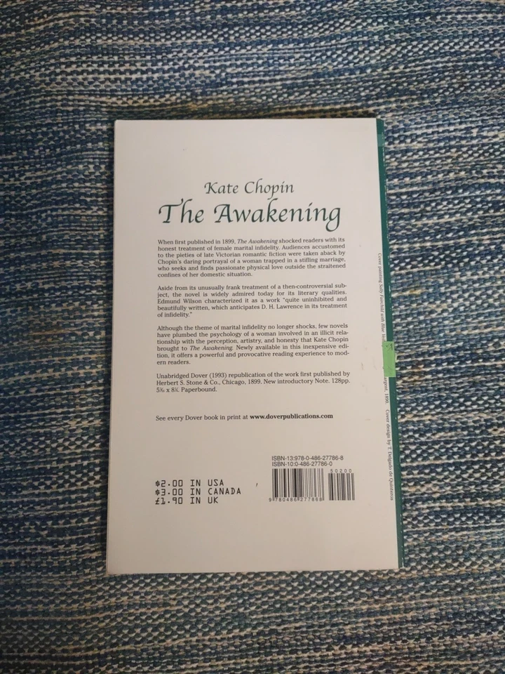Dover Thrift Editions: The Awakening by Kate Chopin, 1993, Dover Thrift Edition, - Image 2 of 4