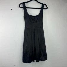 Y2K Tweeze Size 7 Black Satin Empire Waist Square Neck Dress TT1