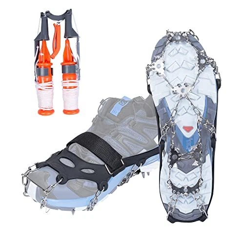 Mgotu Crampons Ice CleatsAnti Slip Hiking Spikes for Boots Ice Spikes with Ic...