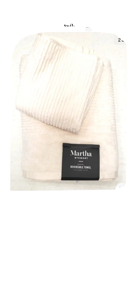 Martha Stewart Quick Dry Reversible Bath Towel Ivory