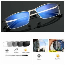 Bifocal Silver Brushed Alloy Transition Photochromic Reading Glasses 1.0 3.0