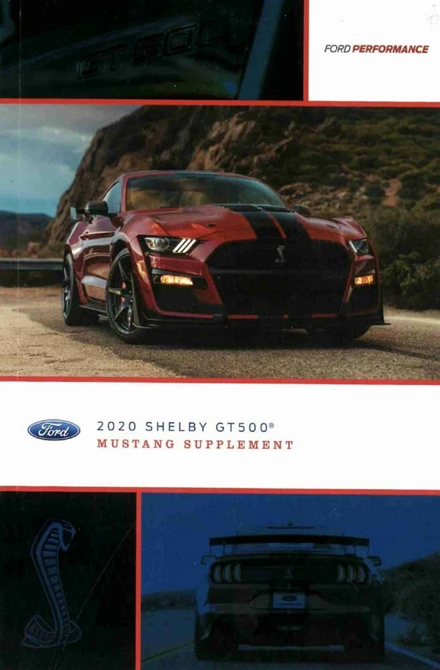 2020 Ford Shelby GT500 Mustang Owners Manual Supplement User Guide