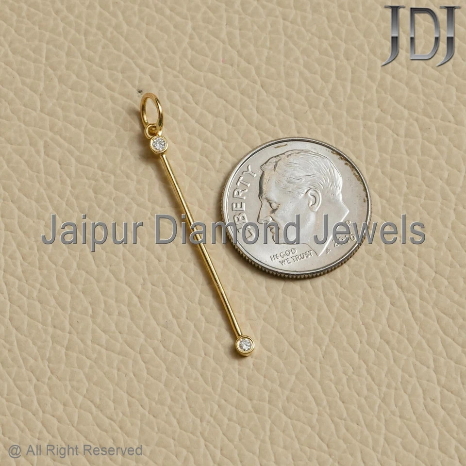 Colgante colgante de regalo de joyería unisex de plata 925 con diamantes pavé natural Foto 3 de 4