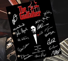 The Godfather Autographed Signed Movie Script Reprint Marlon Brando - Al Pacino