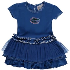 NCAA Florida Gators Logo on Pin Dot Royal Blue Tutu Dress 2T Two Feet Ahead #258