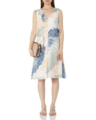 REISS Sirus Leaf Print Dress Size 2 NWT $340