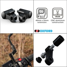 Oxford Motorbike Mirror Extenders CNC Aluminium Motorcycle Black Bolts Included