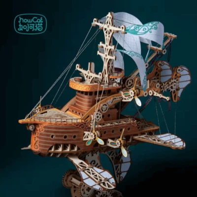 HowCat® S643 Fantasy Steampunk Airship Masterpiece 3D Holz Puzzle - Bild 1 von 4
