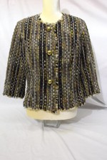 CABI Multi-Color Textured Crop Blazer W/3QTR Sleeves Womens Size M-B133
