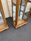 65590     PAIR   of    Matching    Oak Curio China Cabinets — photo 5