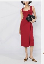 Dolce Gabbana Dress Sweetheart Bustier sz 48/12 Wine Red $2200