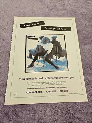 FPOT335 ZEITSCHRIFTENWERBUNG 12X9'' TINA TURNER: AUSLANDSAFFÄRE