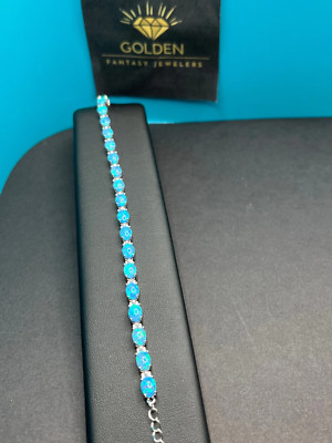 Natürlicher schwarzer Opal Armband, Tennisarmband, Silber Oktober Geburtsstein, Opal