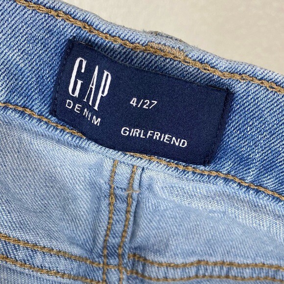 Gap Light Wash Patchwork Distressed Girlfriend Je… - image 5