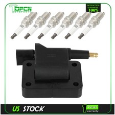 1Pc Ignition Coil & 6Pcs Iridium Spark Plugs For 1994-1997 Dodge Ram 1500 3.9L