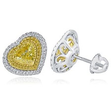 Kunst Deko Design 2.70 TCW GIA Herz Liebe Diamant Ohrstecker 18k Weiss Gold
