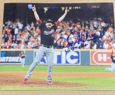 Daniel Hudson Signed 8X10 World Series Photo W/Last Out Inscription W/COA