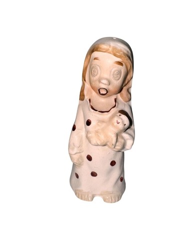 Estatuilla de colección de las Cataratas del Niágara Canadá niña sosteniendo bebé y libro de cerámica 5" de alto P - Imagen 2 de 6