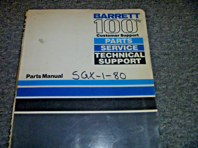 Barrett Model SGX-1-80 Forklift Lift Truck Parts Catalog Manual xz