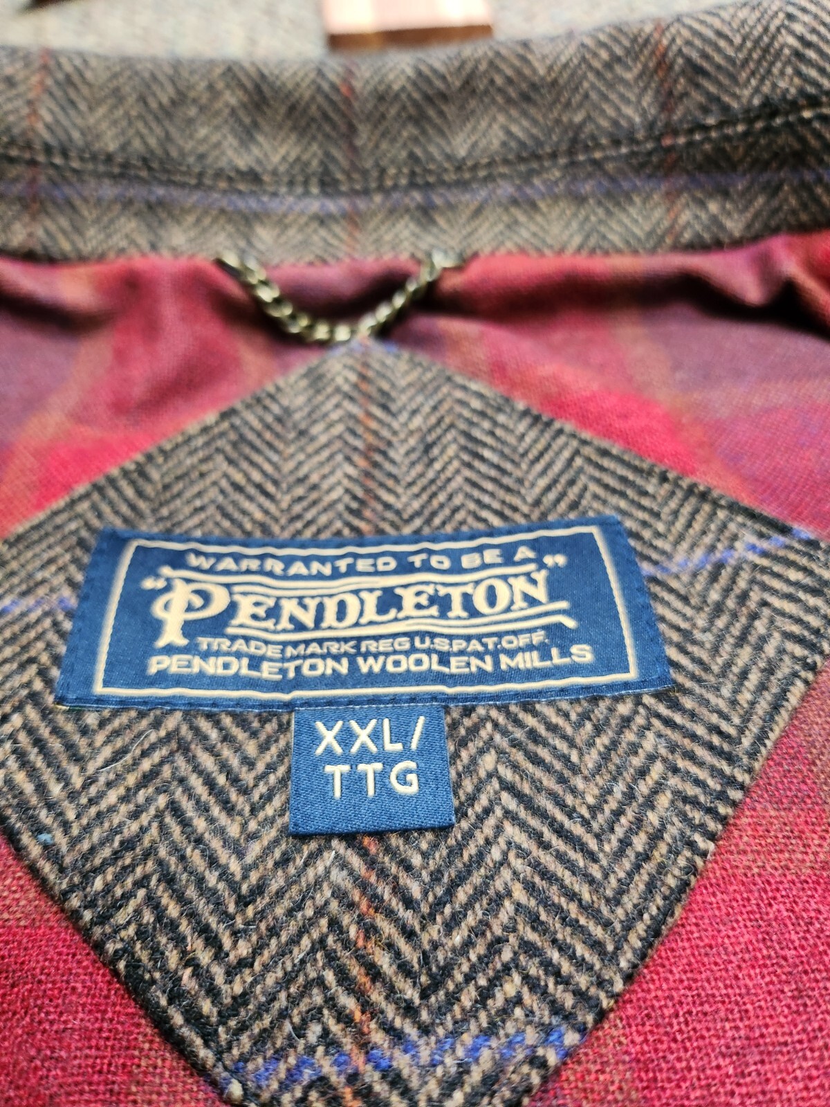 Men's Pendleton Wool Coat Jacket with removeable … - image 15