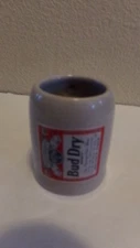 Bud Dry  Beer  Mini Ceramic Stein or Shot Mug 2 1/2" Nice Display