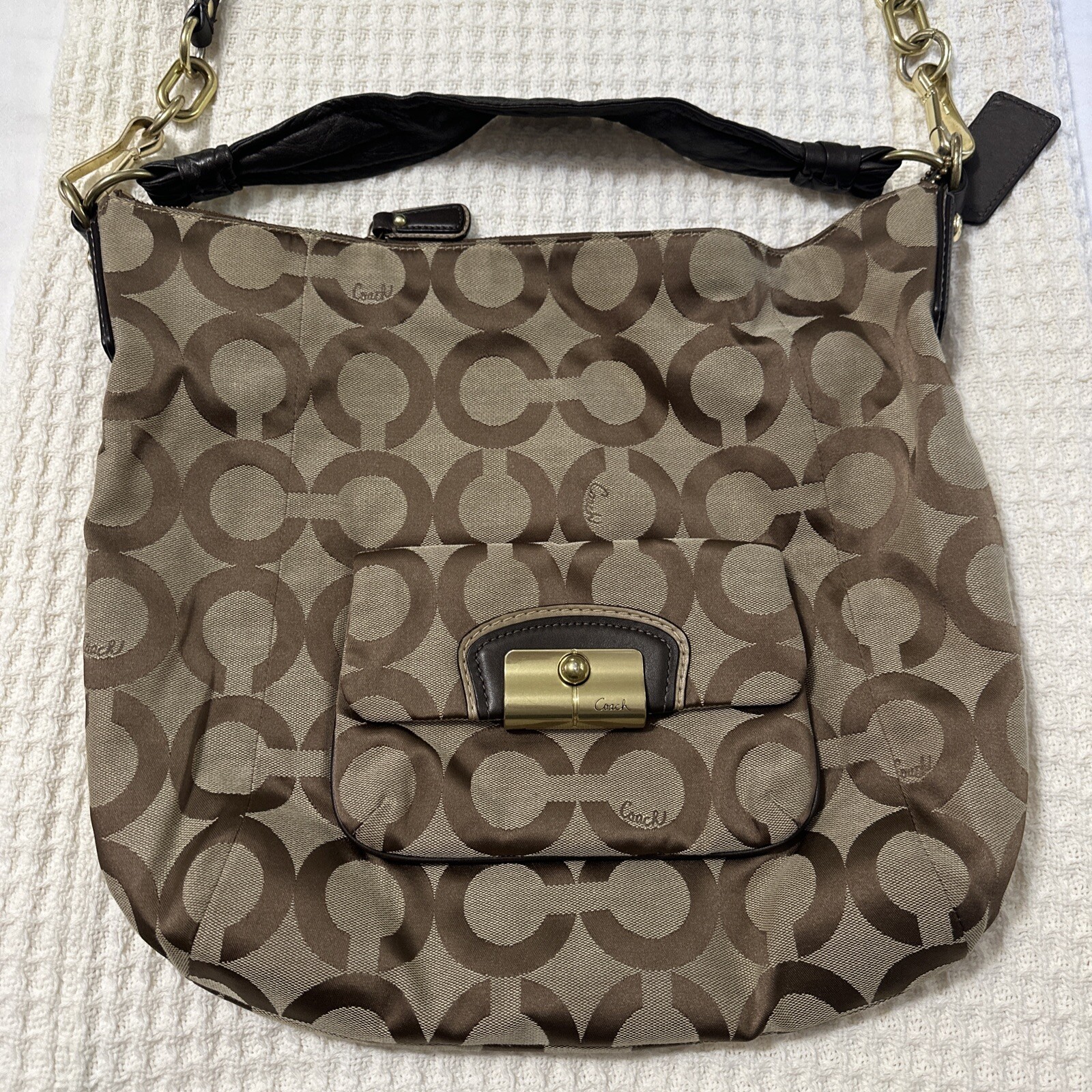 Coach Kristin Hobo Handbag in Sateen Canvas Style 14912-image