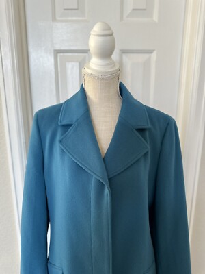 ジャケット・アウター BROOKS BROTHERS fly front wool coat Brooks Brothers Wool Fly Front Coat Blue Sz 12 Brand New Vintage