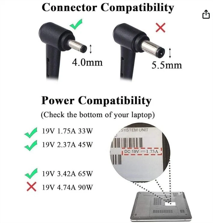Alimentatore pc ASUS Caricatore per ASUS Zenbook 14 15 Vivobook S14 S15 A512 F54 - Immagine 2 di 3