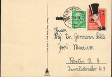Feldpostkarte mit Spottmotiv und Zusatzfrankatur Mi. Nr. 515 X von 20.7.1940
