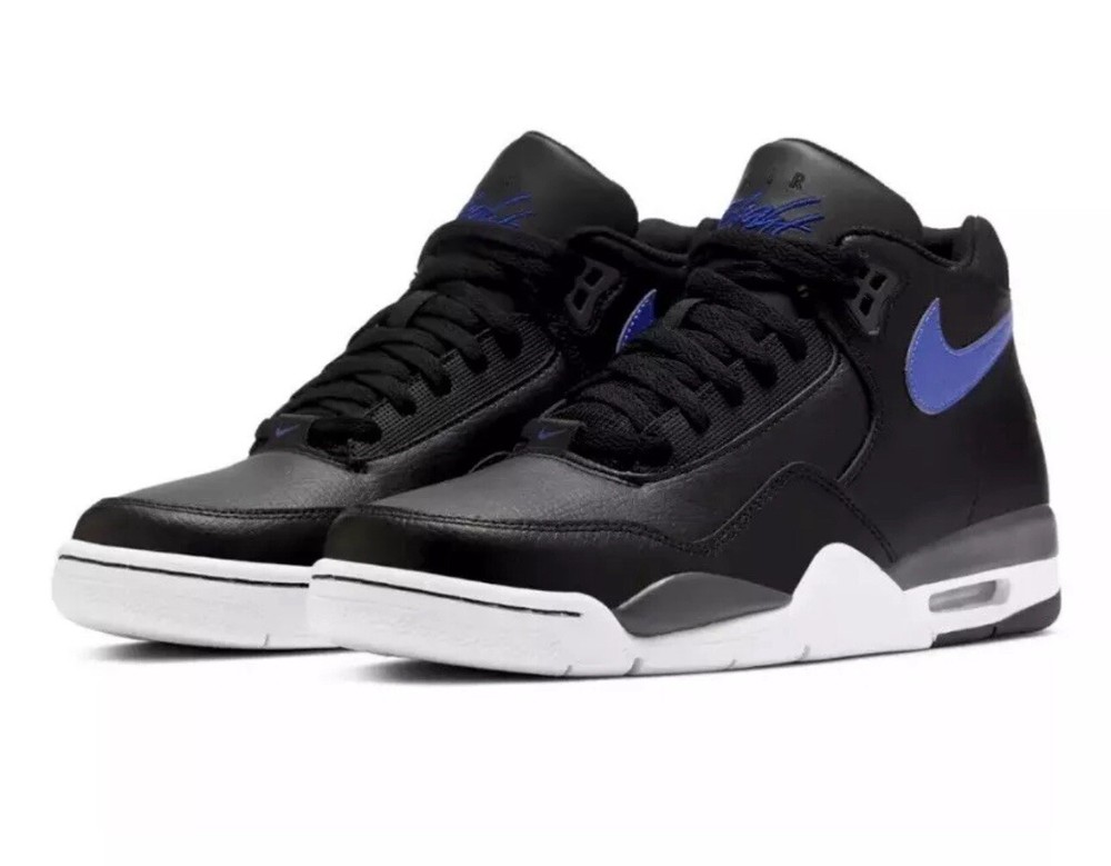 Nike Mens BQ4212-003 Flight Legacy Leather Black Basketball Shoes Men's 11