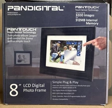 Pandigital 8" LCD Digital Photo Frame Picture PAN8002W02T holds 3200 Photos