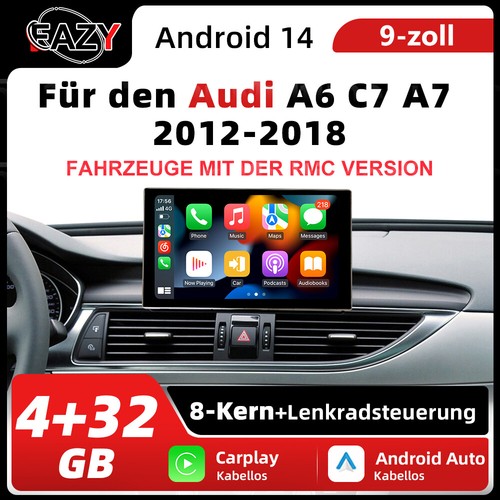 Wireless Carplay Android 14 Auto Kit für S6 A7 Audi A6 c7 Radio RMC 2012-2018
