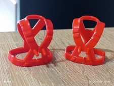 PLAYMOBIL X2 ROTE GURTE GESCHIRR PILOT KLETTERN RETTUNG ARBEITER KLETTERER